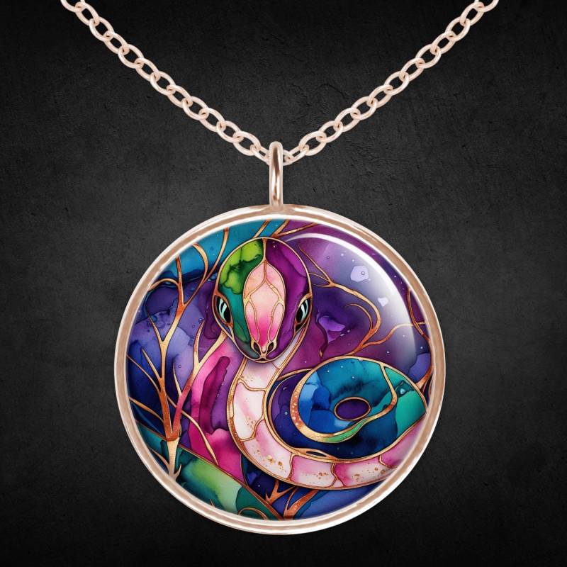 Schlangen Halskette Roségold Bunt von Sweetlittlelove24