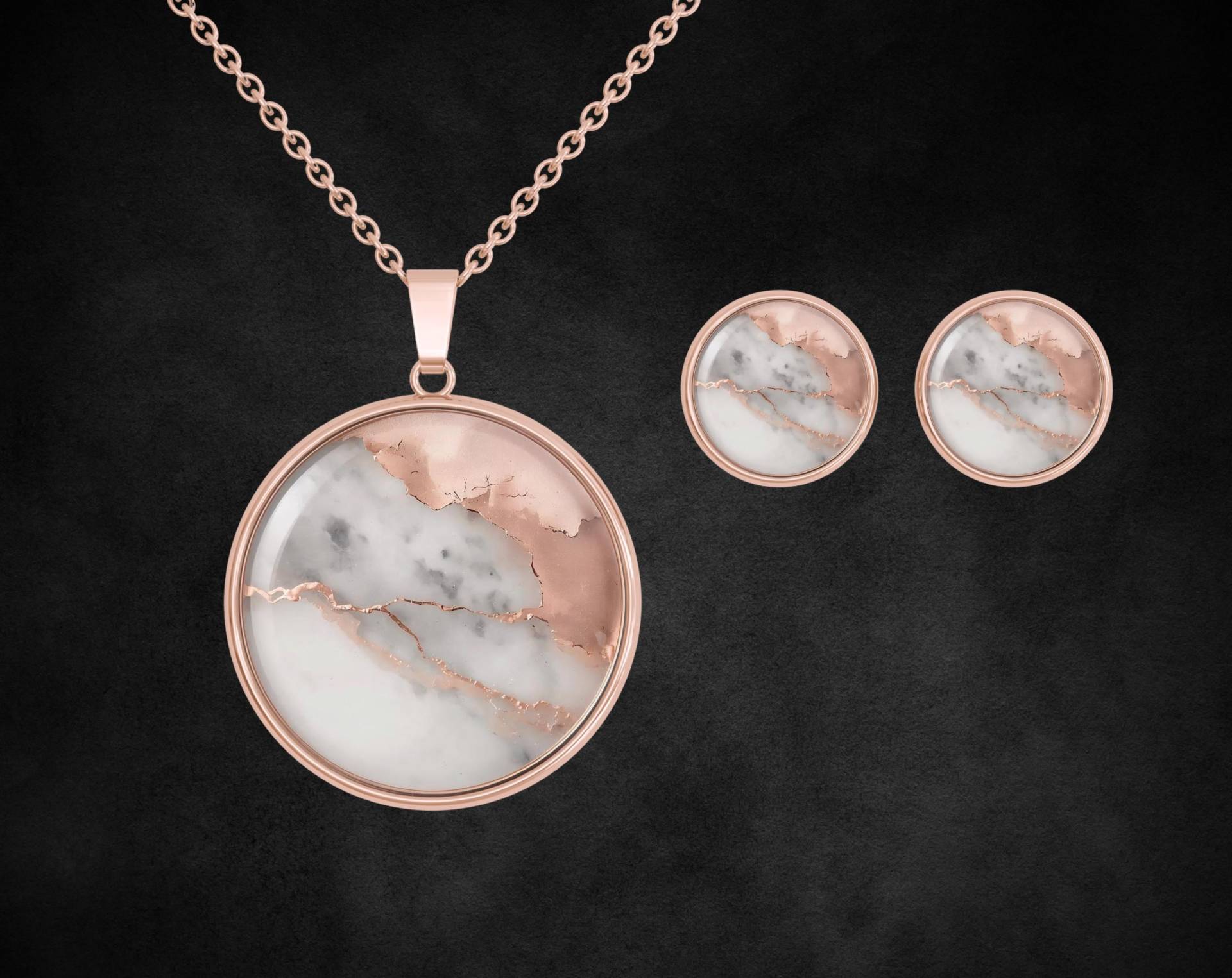 Schmuckset Roségold Weiß von Sweetlittlelove24