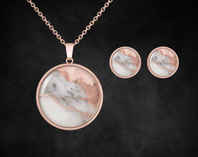 Schmuckset Roségold Weiß von Sweetlittlelove24