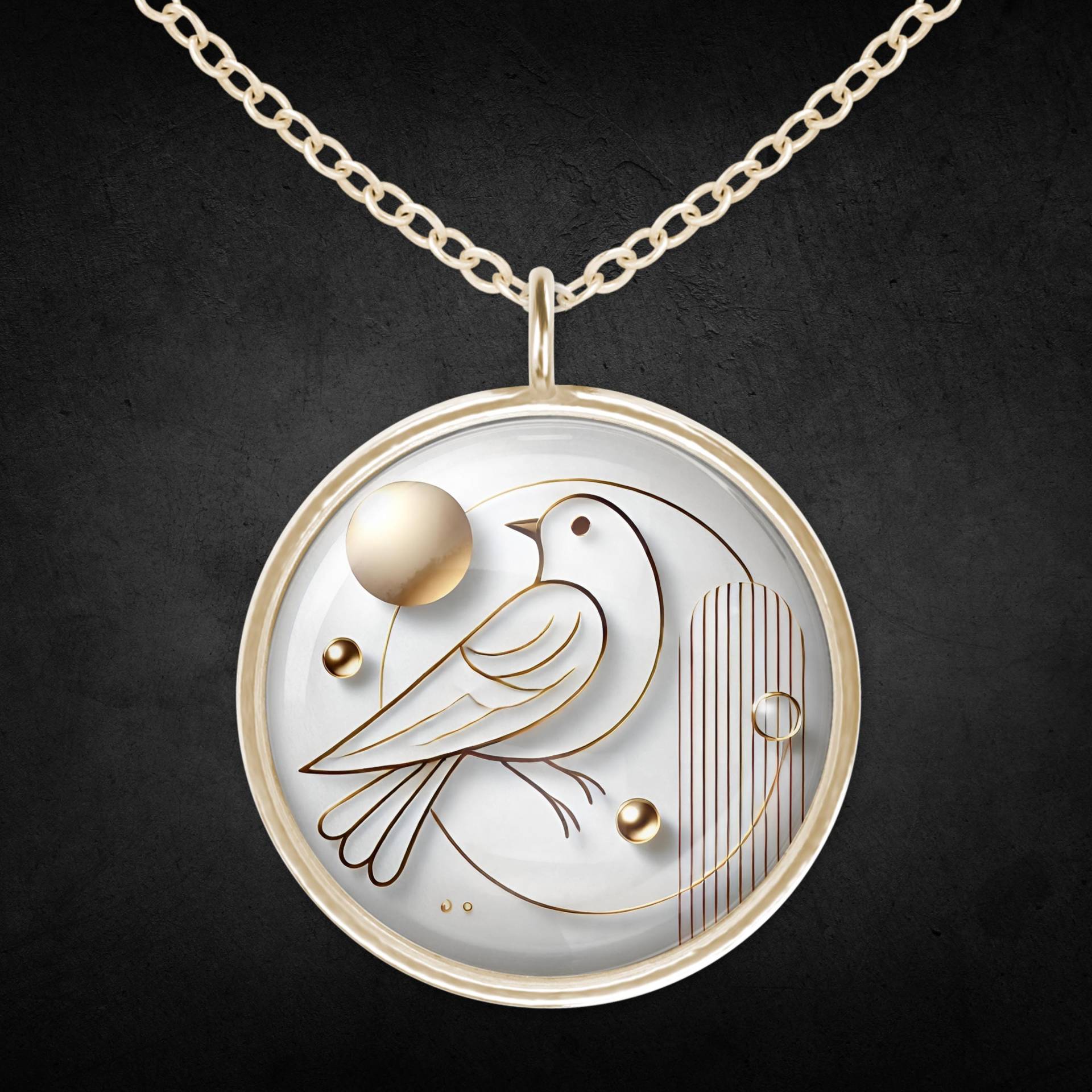Vogel Halskette Minimalistisch Gold Weiß Vogel Halskette Minimalistisch Gold Weiß von Sweetlittlelove24