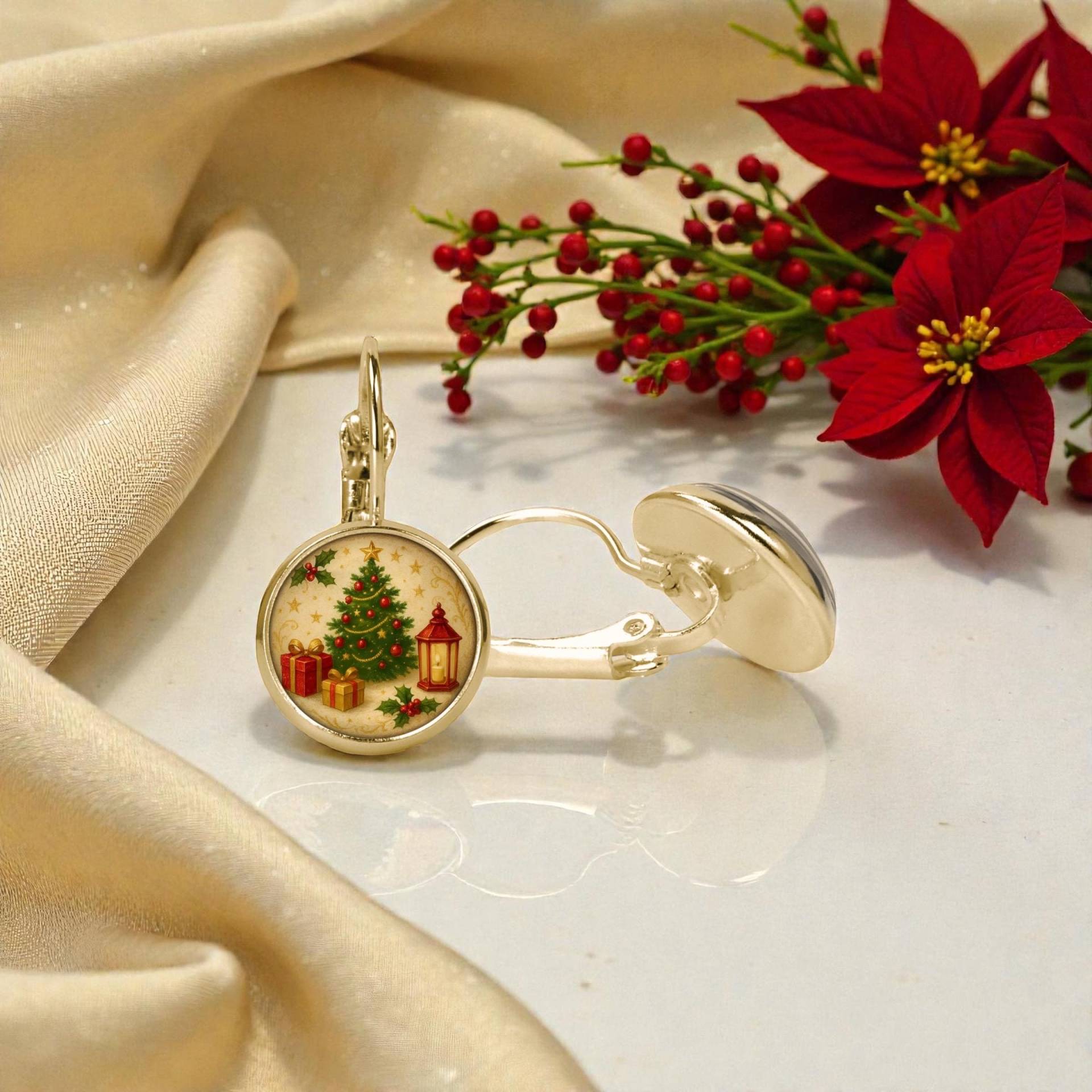 Weihnachts Ohrringe Hängend Gold Edelstahl von Sweetlittlelove24