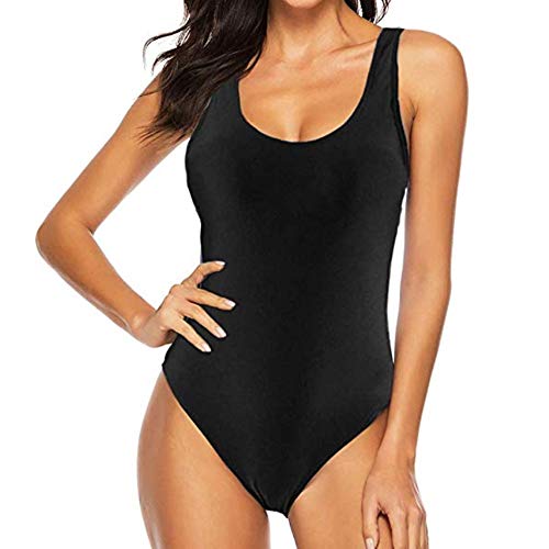 Sweetneed chida yi Damen Badeanzug Sport Bademode Damen Bauchweg Einteiliger Badeanzug Sexy Push Up Badeanzüge Damen Swim Suit Monokini Damen Strandmode Damen Sommer (Schwarz,M) von Sweetneed chida yi