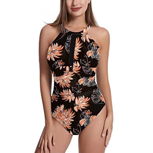 Sweetneed chida yi Badeanzug Damen Bauchweg High Neck Bademode Strandmode Schlankheits Einteilige Shape Badeanzug Damen Push Up Moder Swimsuit von Sweetneed chida yi