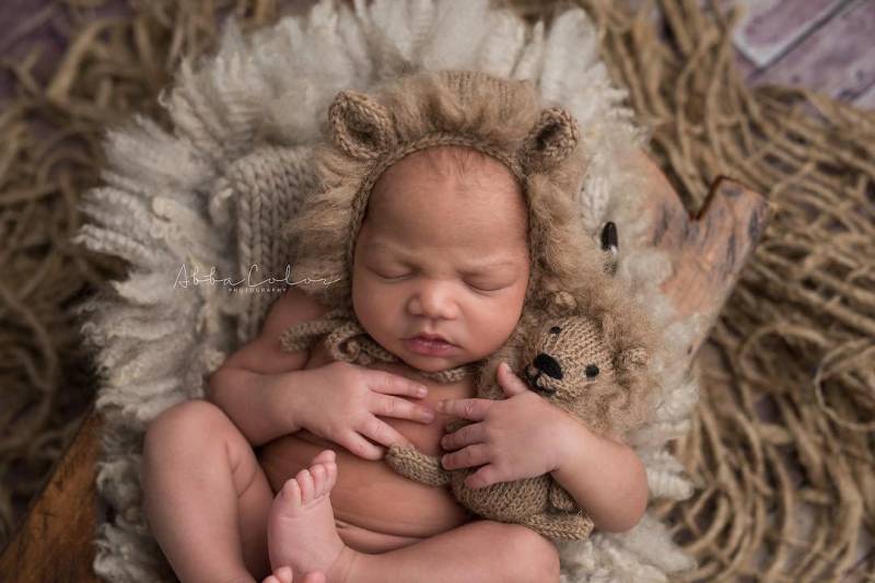 Neugeborenen Fotografie Requisite, Löwe Hand Stricken Mütze Und Stoff, Auf Bestellung Gefertigt, Größe von Sweetpeahatsandmore