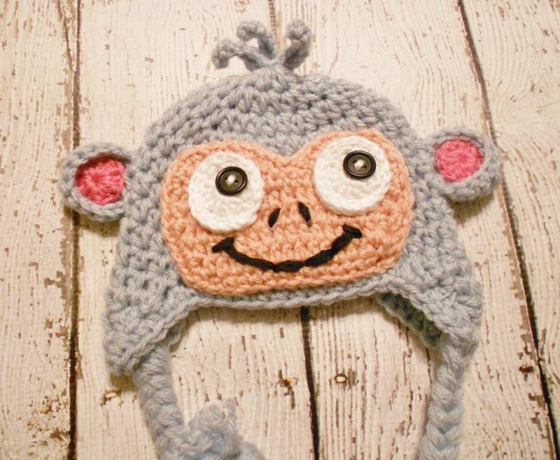 Crochet Baby Blue Monkey Hat-Neugeboren Bis Erwachsene von SweetpeasAlley