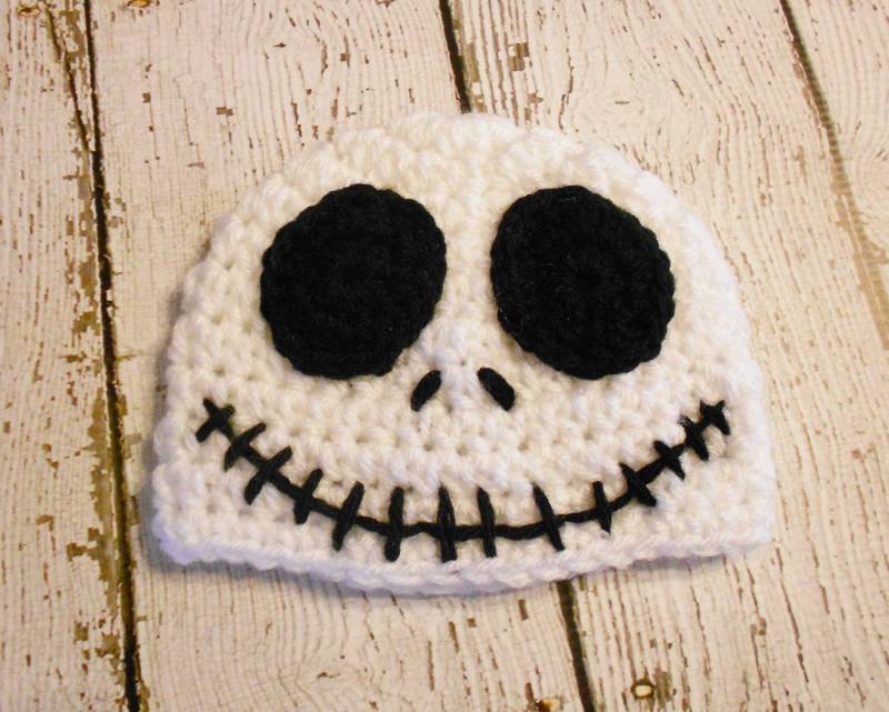 Häkel-Skelett-Beanie-Halloween-Hut-Foto-Prop-Neugeborenen Zu Erwachsenen von SweetpeasAlley