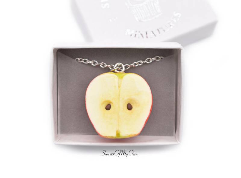 Apfel Anhänger - Roter Halb Halskette/Charm/Schlüsselanhänger Sommer Obst Schmuck Handgemacht in Großbritannien Mto Apfel Anhänger - Roter Halb Halskette/Charm/Schlüsselanhänger Sommer Obst Schmuck Handgemacht in Großbritannien Mto von SweetsOfMyOwn