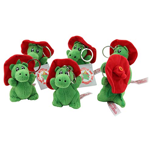 Sweety Toys 11360 1 SET= 6 Stück Schlüsselanhänger Drache Plüschtier GRISU Feuerwehr Maskottchen Plüsch ca. 10 cm von Sweety Toys