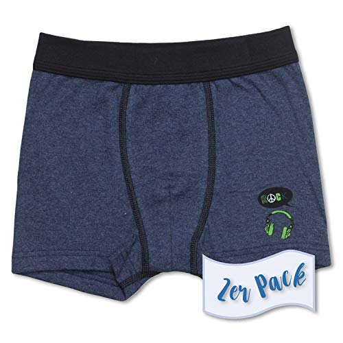 Sweety 2er Pack Retro Shorts Gr. 164 I Jungen Unterhosen aus elastischer Baumwolle mit Weichbund I Hochwertige Unterhosen Kinder I Unterwäsche Jungen I Boxershorts Jungen I Dunkelblau-Melange von Sweety