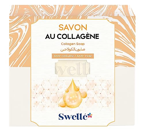 SWELLE Seife Collagen Masken Beauty Duschbrocken 100gr 1 Seife Stück | Body, Face Care, Hand Soap | Natur Duschseife Männer Frauen | Naturseife Bio - Duschseife Damen Männer von Swelle