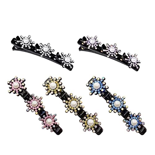 5 Stück Multi Clip Haarspange Mit Strasssteinen Funkelnde Kristallsteine Geflochtene Haarspangen Haarnadel Haar Accessoires Glitzernde Kristallsteine Geflochtene Haarspangen Für Frauen Und von Swetopq