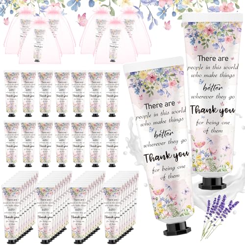 Swiffen 48 Sets Handcreme für Babypartys, große Wertschätzung, Babyparty, Gastgeschenke, Brautschmuck, Dankeschön-Handcreme für Gäste, Reisegröße, Lotion, mit Organza-Beuteln von Swiffen