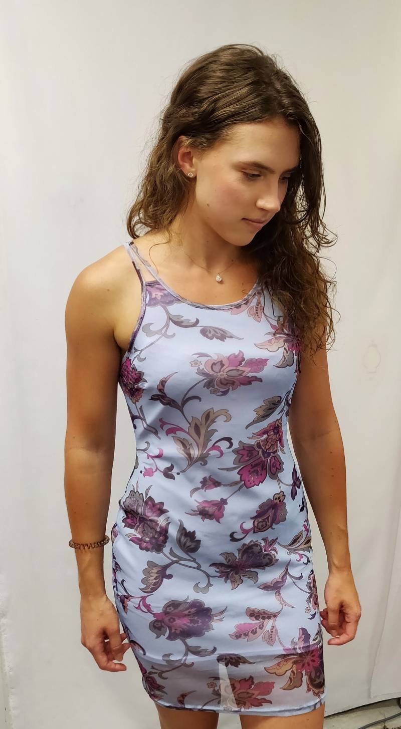 Florales Bodycone Gestricktes Chiffonkleid von SwiftStitchDesign