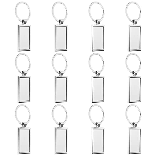 Swiixxer 12 StüCk Sublimation Blank SchlüSselanhäNger Rechteck Metall WäRmeüBertragung SchlüSselanhäNger Blank SchlüSselanhäNger für DIY Bastelbedarf von Swiixxer