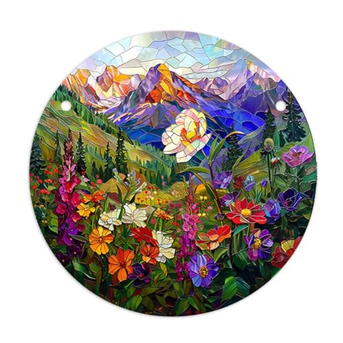 Swiixxer 4 Stück Acryl-Scheibenanhänger mit Kette, Europäischer Retro-Anhänger, Damen-Anhänger, Zubehör YK281 von Swiixxer