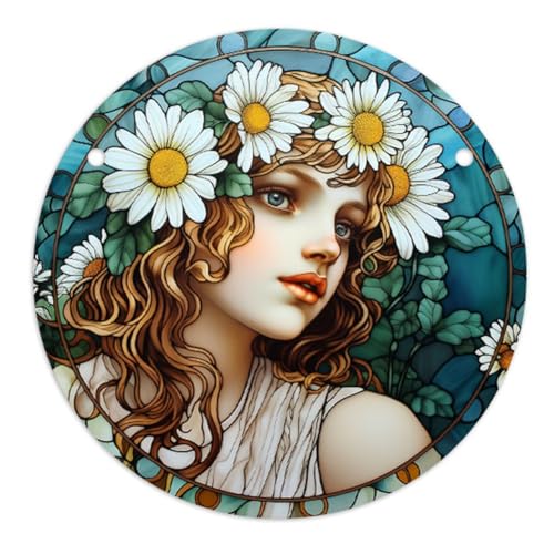 Swiixxer 4 Stück Acryl-Scheibenanhänger mit Kette, Europäischer Retro-Anhänger, Damen-Anhänger, Zubehör YK290 von Swiixxer