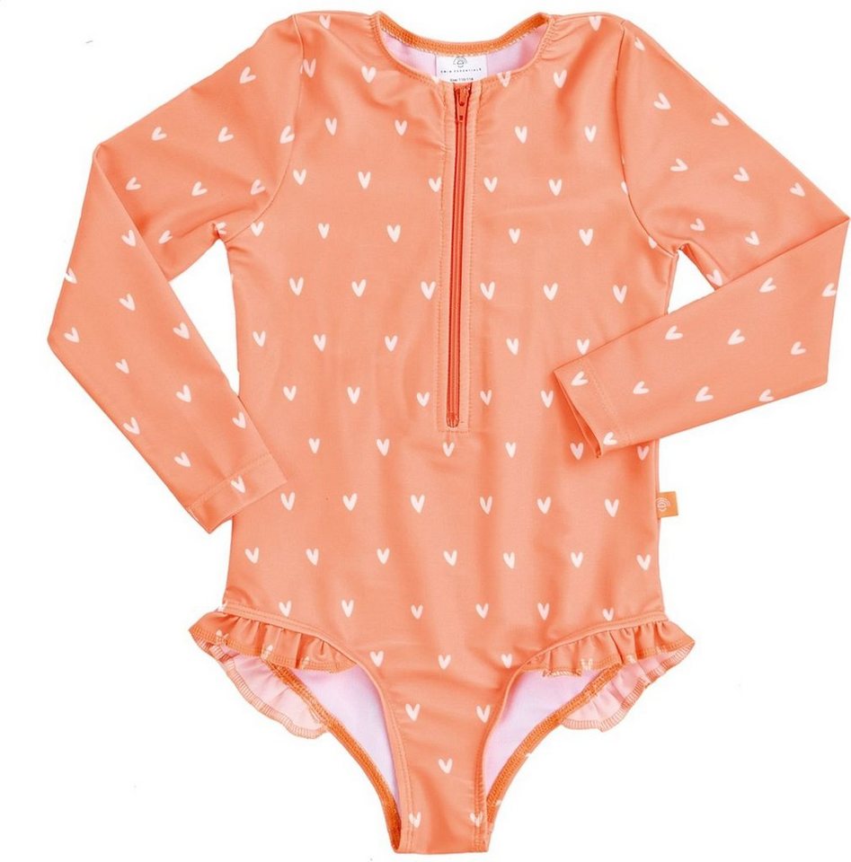 Swim Essentials Badeanzug Swim Essentials Langarm-UV-Badeanzug, für Mädchen orange Herzen Muster von Swim Essentials