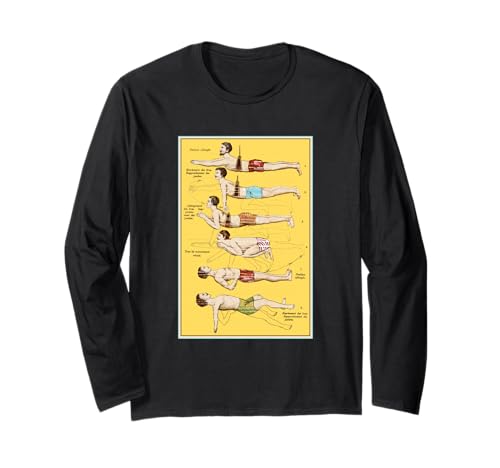 Wie Man antike französische Schwimmer schwimmt Langarmshirt Wie Man antike französische Schwimmer schwimmt Langarmshirt von Swimmer and Swimming Instructor Gifts