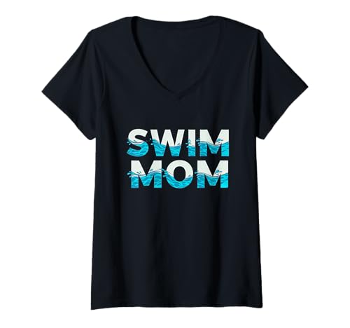 Damen Schwimm Mama T-Shirt mit V-Ausschnitt Damen Schwimm Mama T-Shirt mit V-Ausschnitt von Swimming Parent