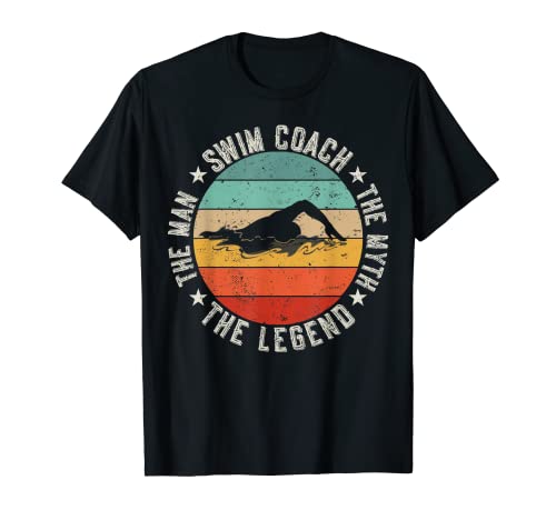 Swim Coach The Man The Myth The Legend Schwimmtrainer T-Shirt Swim Coach The Man The Myth The Legend Schwimmtrainer T-Shirt von Swimming Team Swimmer Design for Swim Coach