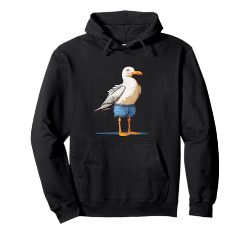 Coole Sommer-Möwe mit Badehose für Jungen und Mädchen Pullover Hoodie Coole Sommer-Möwe mit Badehose für Jungen und Mädchen Pullover Hoodie von Swimwear Seagull