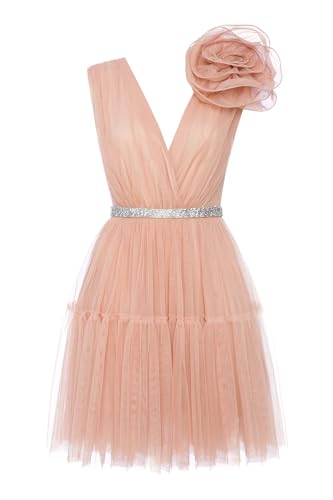 Swing Fashion Ausgestelltes Beige Minikleid Charlie aus Tüll mit Dekorativer Rose an der Schulter | Größe 40 | Ideal für Partys, Hochzeitsempfänge, Bälle, Feiern, Veranstaltungen Swing Fashion Ausgestelltes Beige Minikleid Charlie aus Tüll mit Dekorativer Rose an der Schulter | Größe 40 | Ideal für Partys, Hochzeitsempfänge, Bälle, Feiern, Veranstaltungen von Swing Fashion