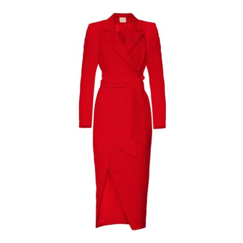 Swing Fashion Rotes Midikleid Jackenkleid Moss mit tiefem Schlitz | Größe 38 von Swing Fashion