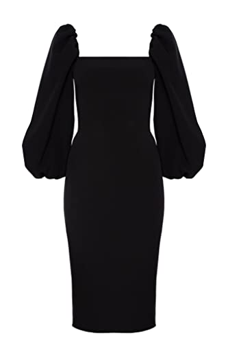 Swing Fashion Women's Giselle | Schwarz Bleistiftkleid | Damen Etuikleider | Festliches Abendkleid | Partykleid | Cocktailkleider | Sexy Tailliertes Enges Kleid 34 (XS) von Swing Fashion