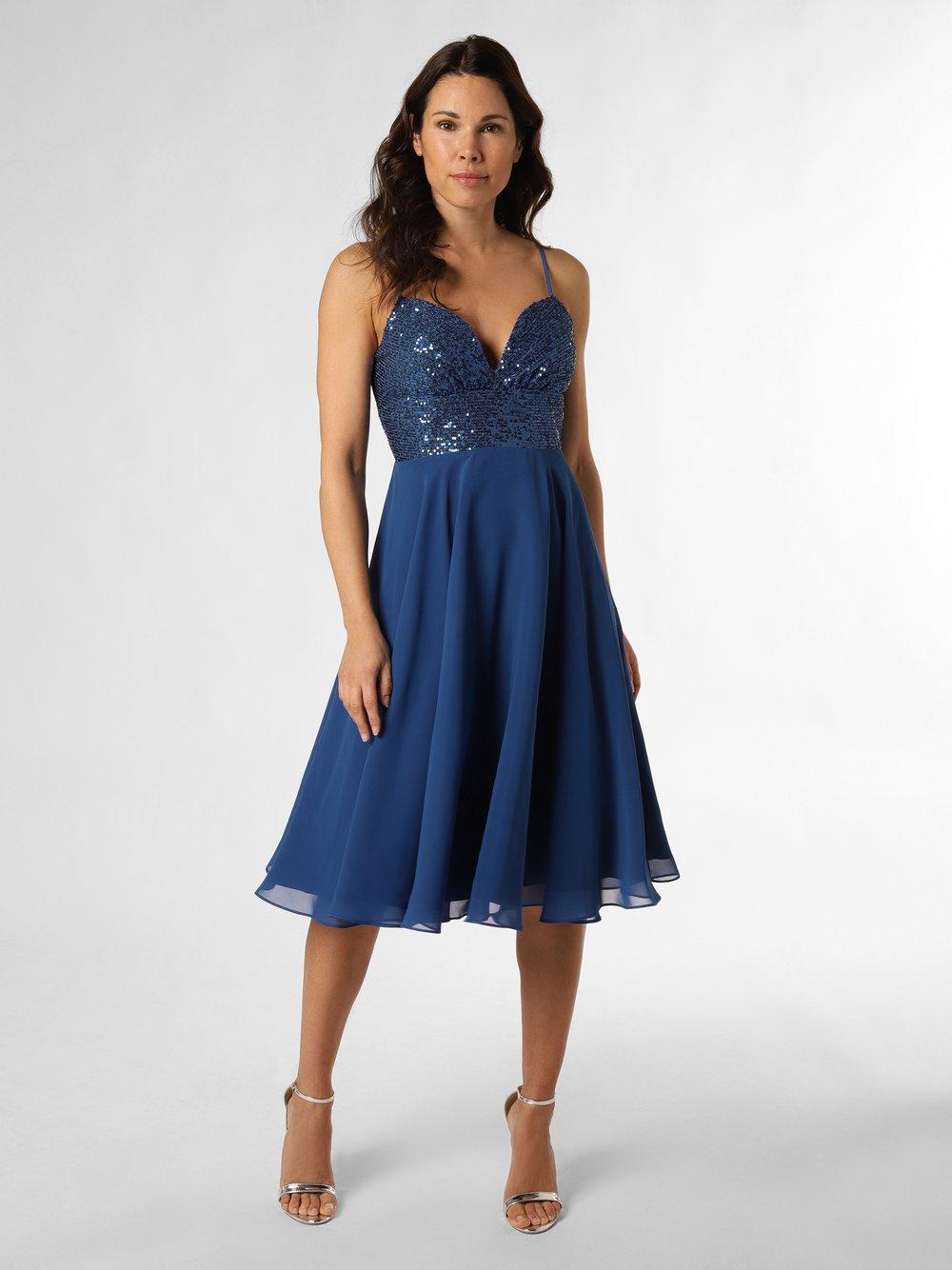 Swing Abendkleid Damen Chiffon V-Ausschnitt, indigo von Swing