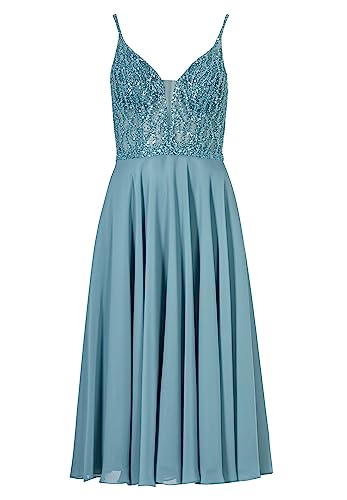 Swing Cocktailkleid aus Materialmix, Größe:44, Farbe:sea Blue von Swing