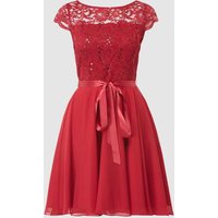 Swing Cocktailkleid aus floraler Spitze und Chiffon in Rot, Größe 36 von Swing