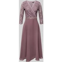 Swing Cocktailkleid mit Spitzenbesatz in Mauve, Größe 46 von Swing