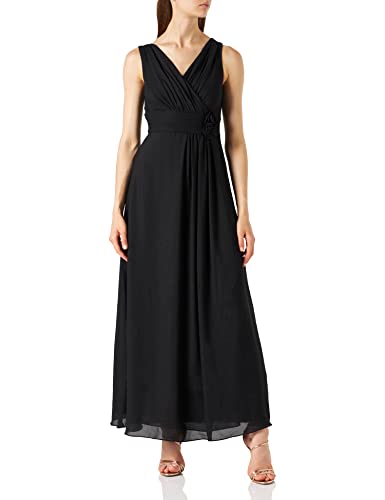 Swing Damen Maxi-Kleid mit Zierblume, Gr. 36, Schwarz (schwarz 100) von Swing