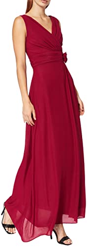 Swing Damen Maxi-Kleid mit Zierblume, Gr. 40, Rot (braunrot 620) von Swing