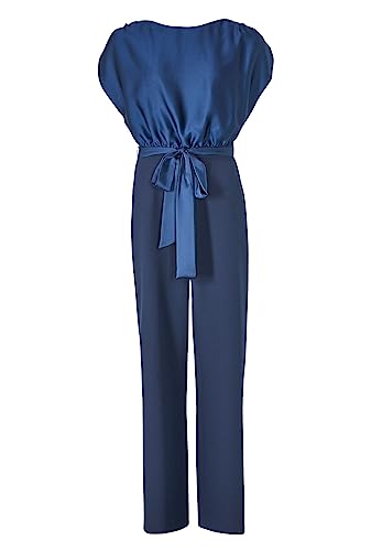 Swing Jumpsuit aus Material-Mix, Größe:40, Farbe:Navy von Swing