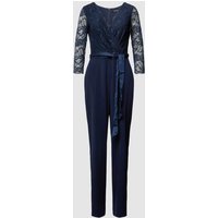 Swing Jumpsuit mit Bindegürtel in Marine, Größe 42 von Swing