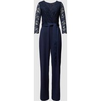 Swing Jumpsuit mit Spitzenbesatz in Marine, Größe 44 von Swing