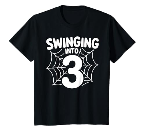 Kinder Swinging into 3 Spider 3rd Birthday Party 3Yr old Boy T-Shirt Kinder Swinging into 3 Spider 3rd Birthday Party 3Yr old Boy T-Shirt von Swinging into 3 Third Birthday