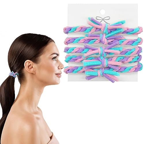 SwirlColor Haargummi Damen, 5pcs Stilvolle Haarbänder Keine Schäden Haar Bobbles für Dickes Haar Dünnes Haar von SwirlColor