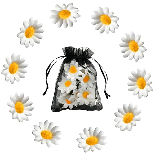 SwirlColor Haarspangen Damen Mädchen, Gänseblümchen Haarschmuck Braut Daisy Haar-Stifte Clips Brautjungfern Sommer Winter (10) von SwirlColor