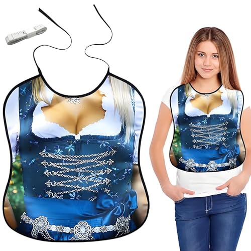 SwirlColor Lätzchen für Erwachsene Lustig, Wasserdicht latz für erwachsene Lustig Waschbare Lätzchen für Erwachsene Frauen Senioren Lustige Kleidungsschutz Latz für Party Geschenke (Blau) von SwirlColor
