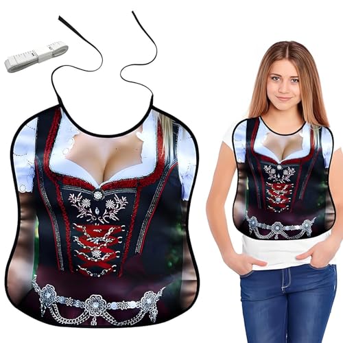 SwirlColor Lätzchen für Erwachsene Lustig, Wasserdicht latz für erwachsene Lustig Waschbare Lätzchen für Erwachsene Frauen Senioren Lustige Kleidungsschutz Latz für Party Geschenke (Rot) von SwirlColor