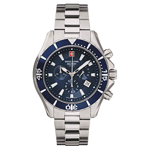 Swiss Alpine Military Herren Uhr Chronograph Analog Quarz 7040.9135SAM Edelstahl von swiss alpine military
