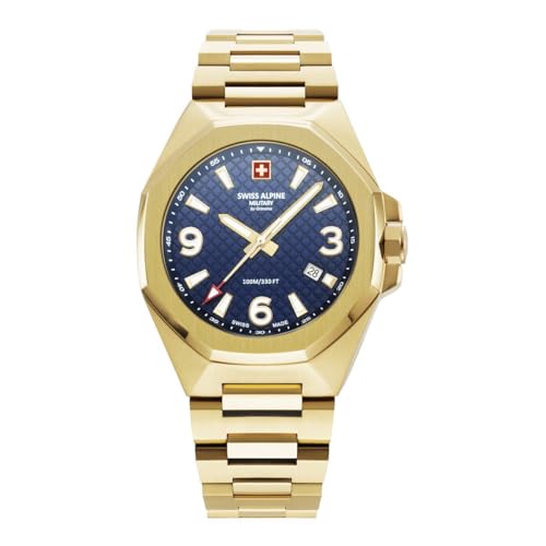 Swiss Alpine Military by Grovana Herren Analog Schweizer Quarzwerk Uhr mit Edelstahl Armband 7005.1115SAM von swiss alpine military