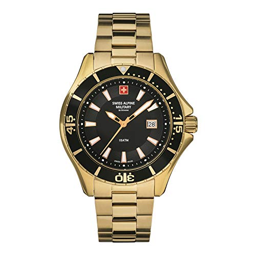 Swiss Alpine Military Herren Uhr Analog Quarz 7040.1117SAM Edelstahl von swiss alpine military