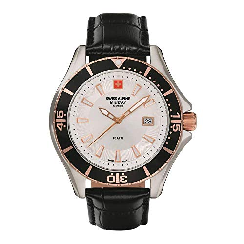Swiss Alpine Military Herren Uhr Analog Quarz 7040.1552SAM Leder von swiss alpine military