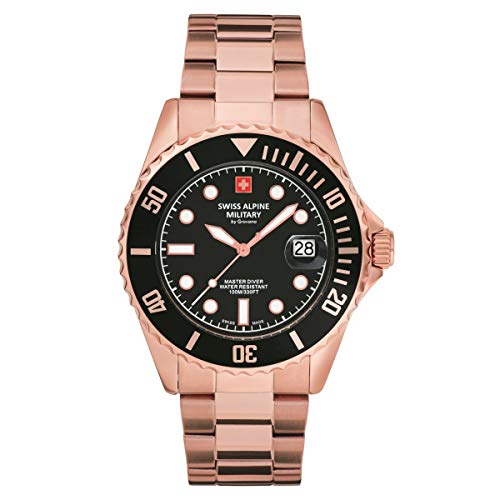 Swiss Alpine Military Herren Uhr Analog Quarz 7053.1167SAM Edelstahl von swiss alpine military