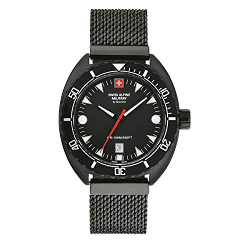 Swiss Alpine Military Herren Uhr Analog Quarz 7066.1177SAM Edelstahl von swiss alpine military