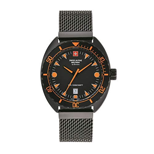 Swiss Alpine Military Herren Uhr Analog Quarz 7066.1179SAM Edelstahl von swiss alpine military