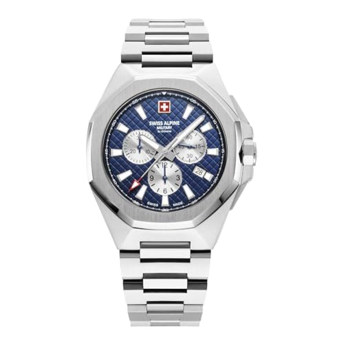 swiss alpine military Herren Uhr Chronograph Analog Quarz 7005.9135SAM Edelstahl von swiss alpine military